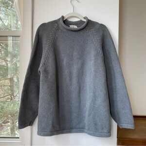 J.Crew Vintage 90s Cotton Roll Neck Sweater Gray Medium